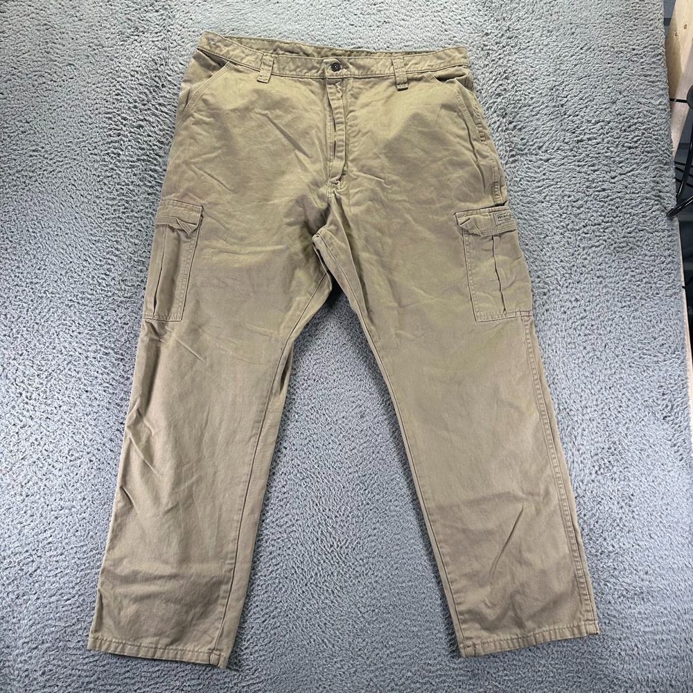 Wrangler Pant Mens 40x30 Beige Cotton Cargo Straight Technician Utility Workwear